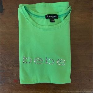 Vintage Bebe Green Rhinestone Tee